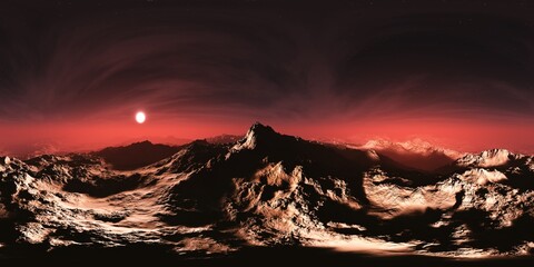 Mars, HDRI, environment map , Round panorama, spherical panorama, equidistant projection, 360 high resolution panorama, 3d rendering © ustas