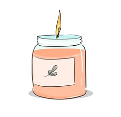 Stylish candle isolated on white background vector illustration