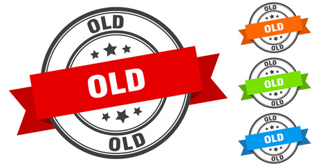 old stamp. round band sign set. label