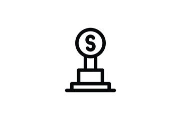 Finance Outline Icon - Money Sign