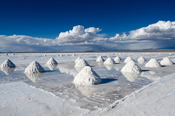 Salt cones, Salar de Uyuni, Potosi, Bolivia