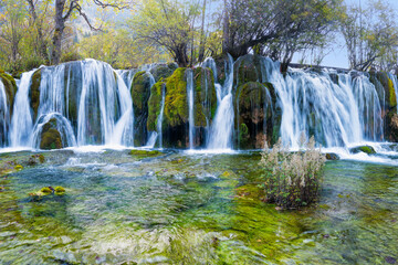 Arrow Bamboo Lake Waterfalls, Jiuzhaigou National Park, Sichuan Province, China, Unesco World Heritage Site