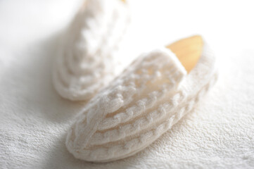 毛糸のカバーソックス