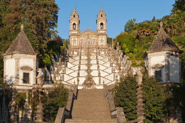 Fototapeta premium Bom Jesus do Monte Sanctuary, Baroque Stairs, Braga, Minho, Portugal