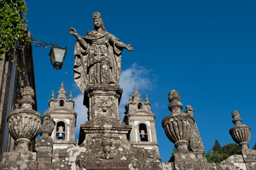 Fototapeta na wymiar Bom Jesus do Monte Sanctuary, Baroque Stairs, Detail, Braga, Minho, Portugal