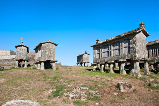 Traditonal Espigueiros, Granary, Lindoso, Peneda Geres National Park, Minho province, Portugal