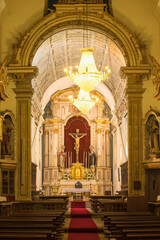 Fototapeta na wymiar Historic Pousada Santa Marinha, Interior of the Church, Guimaraes, Minho, Portugal, Unesco World Heritage Site