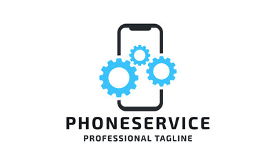 Phone Service Vector Logo Template