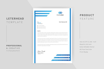 Professional Letterhead template design Blue