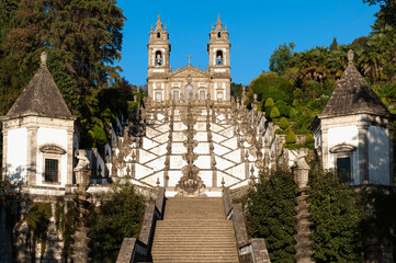 Santuario do Bom Jesus do Monte, Good Jesus of the Mount sanctuary, Church and staircase of the Five Senses, Tenoes, Braga, Minho, Portugal