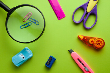 a set of children's stationery lies on the table