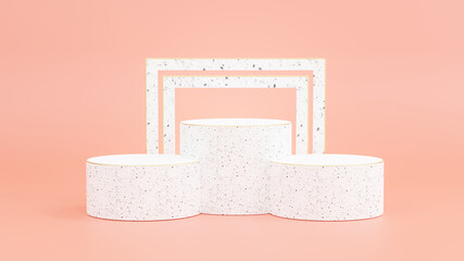 3d render of The marble podium with decorations for product presentation