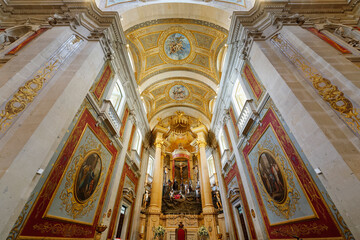 Fototapeta na wymiar Santuario do Bom Jesus do Monte, Good Jesus of the Mount sanctuary, Church ceiling, Tenoes, Braga, Minho, Portugal