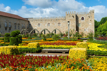 Santa Barbara garden near the walls of the Old Palace of the Archbishops, Braga, Minho, Portugal