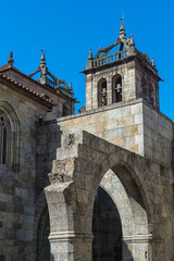 Fototapeta na wymiar Da Se Cathedral bell tower viewed from the cloister, Braga, Minho, Portugal