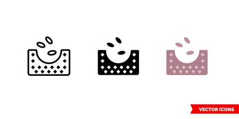 Seeding icon of 3 types color, black and white, outline. Isolated vector sign symbol.