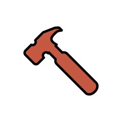 Hammer Icon Color Design Vector Template Illustration