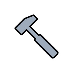 Hammer Icon Color Design Vector Template Illustration