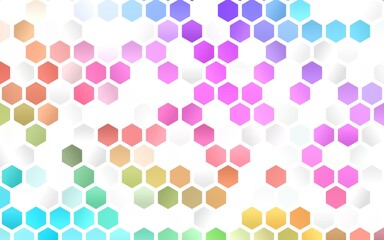 Fototapeta premium Light Multicolor, Rainbow vector pattern with colorful hexagons.