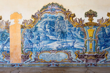 Fototapeta na wymiar St. Martin of Tibaes Monastery, Cemetery Cloister, Azulejos, Braga, Minho, Portugal