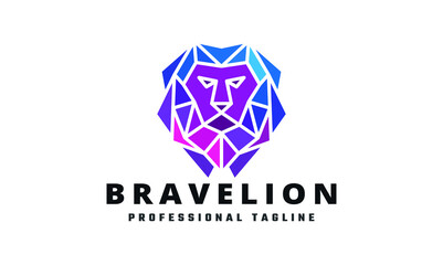 Brave Lion Vector Logo Template