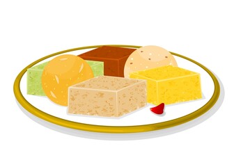Indian Sweets or Mithai Like Laddu,Barfi