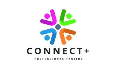 Connect+ Vector Logo Template