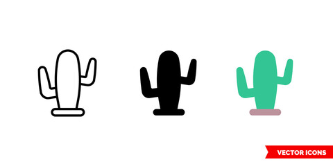 Western icon of 3 types color, black and white, outline. Isolated vector sign symbol.