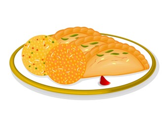 Indian Sweets or Mithai Like Laddu,Gujiya