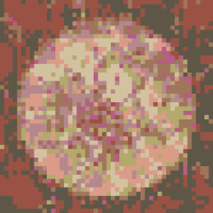 World effect pixel art. Pink effect background. Strange picture.