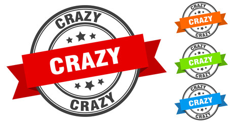 Obraz premium crazy stamp. round band sign set. label
