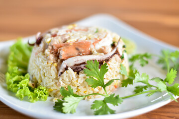 rice with salmon