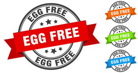 egg free stamp. round band sign set. label