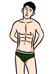 Fototapeta premium cartoon cute man on white background