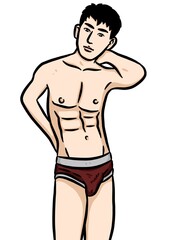 Fototapeta premium cartoon cute man on white background