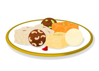 Indian Sweets or Mithai Like Laddu,Kalakand