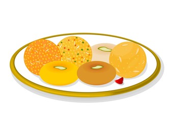 Indian Sweets or Mithai Like Laddu,Peda