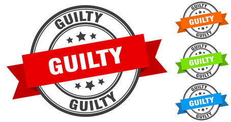 Obraz premium guilty stamp. round band sign set. label