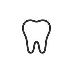 Tooth icon. Dentistry symbol. Medical sign. Dentalhealth. Tooth sign. Clean tooth. White and healthy tooth. Dental care. Vector icon. Medical care. Logo template. Silhouette.