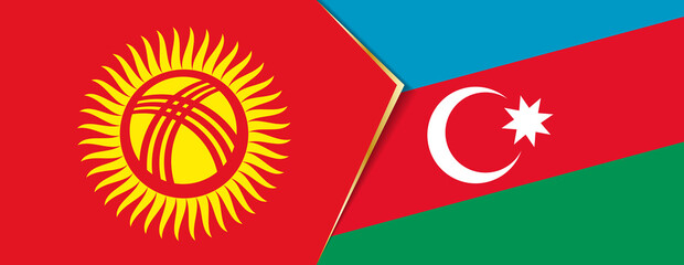 Kyrgyzstan and Azerbaijan flags, two vector flags.