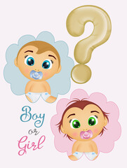 funny illustration of Gender reveal