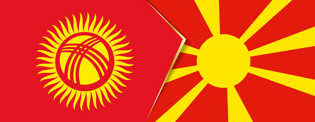 Kyrgyzstan and Macedonia flags, two vector flags.