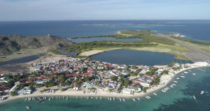 Aerial Shot Of A City PAN Gran Roque city los roques venezuela