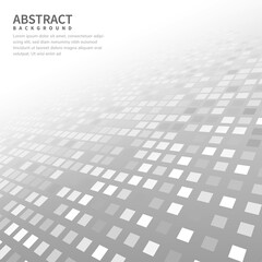 Abstract white grey geometric square pattern background with white shapes perspective can be used in cover design  poster  website  flyer.
