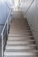 Long concrete stairs for going upstairs outside the building