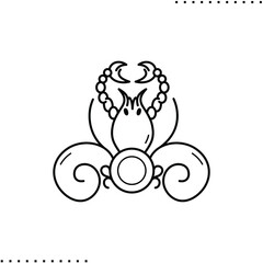 Vintage style zodiac sign. Scorpio horoscope symbol vector icon in outline