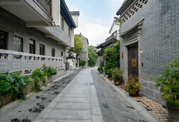 Fototapeta na wymiar Lotus Lane, the ancient town alley in Nanjing, Jiangsu Province, China
