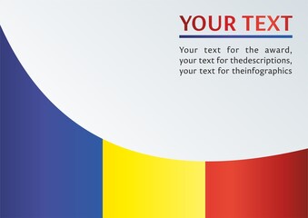 Flag of Romania, the template for the award, an official document with the flag and symbol of Republic of Romania