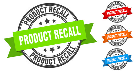 product recall stamp. round band sign set. label