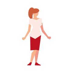 woman wearing skirt standing character isolated icon